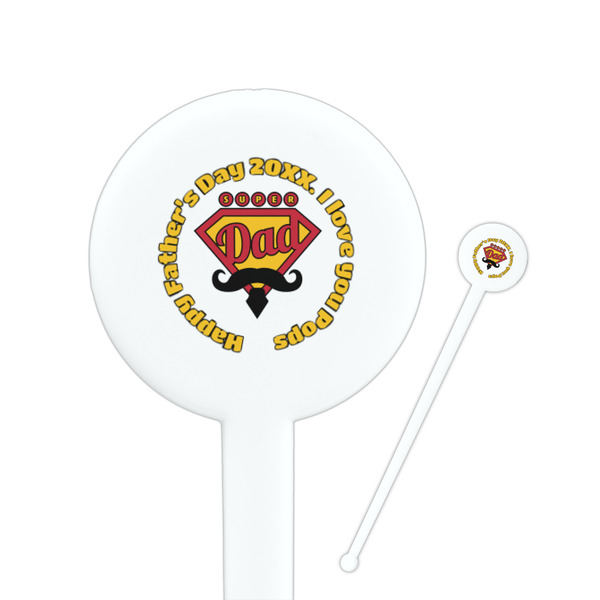 Custom Hipster Dad Round Plastic Stir Sticks (Personalized)
