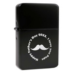 Hipster Dad Windproof Lighter - Black - Double Sided & Lid Engraved (Personalized)
