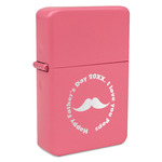 Hipster Dad Windproof Lighter - Pink - Single Sided & Lid Engraved (Personalized)