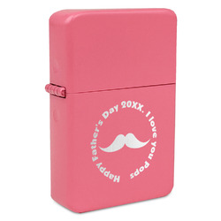 Hipster Dad Windproof Lighter - Pink - Single Sided (Personalized)