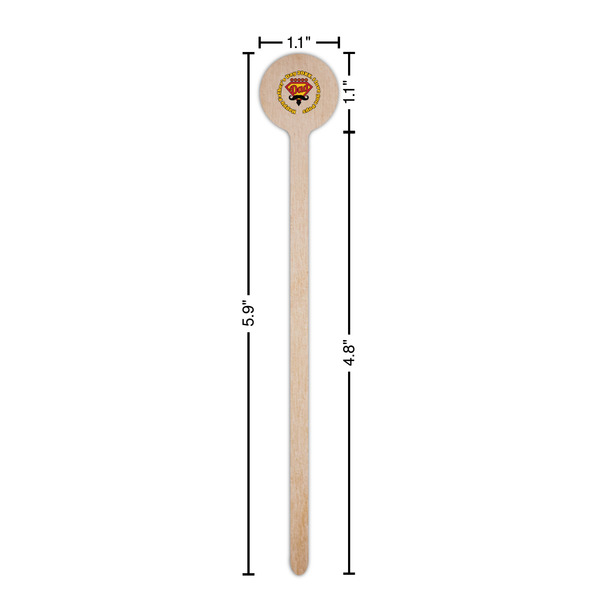 Hipster Dad Wooden 6" Stir Stick - Round - Dimensions