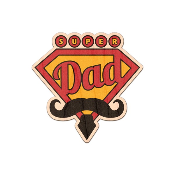 Custom Hipster Dad Genuine Maple or Cherry Wood Sticker