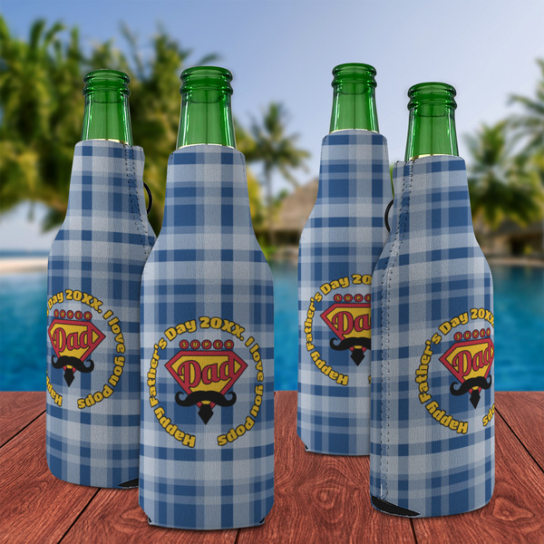 Hipster Dad Zipper Bottle Cooler - Set of 4 - LIFESTYLE