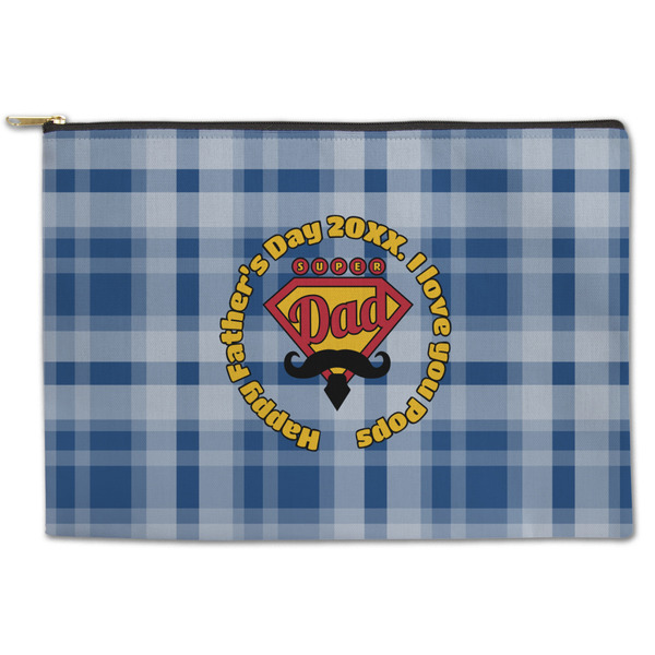 Custom Hipster Dad Zipper Pouch - Large - 12.5"x8.5" (Personalized)