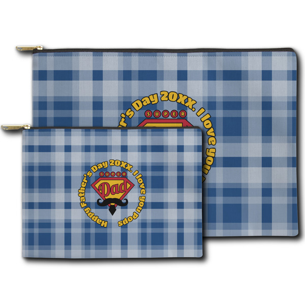 Hipster Dad Zippered Pouches - Size Comparison