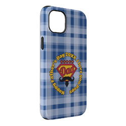 Hipster Dad iPhone Case - Rubber Lined - iPhone 14 Plus (Personalized)