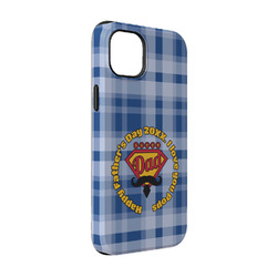 Hipster Dad iPhone Case - Rubber Lined - iPhone 14 Pro (Personalized)