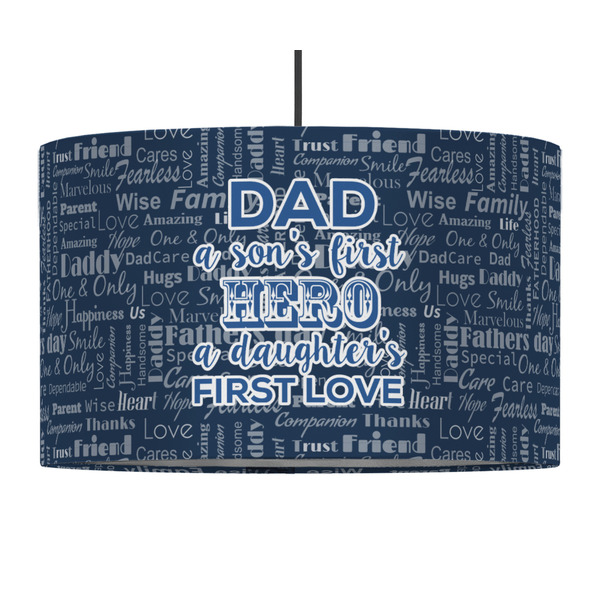 Custom My Father My Hero 12" Drum Pendant Lamp - Fabric