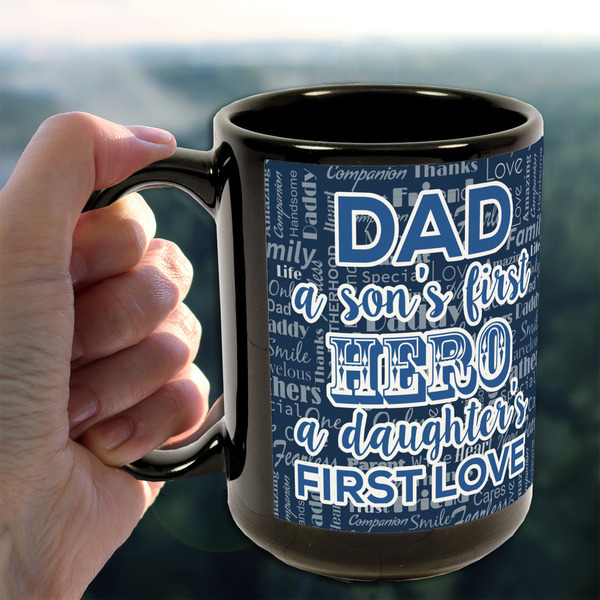 My Father My Hero 15oz. Black Mug - LIFESTYLE