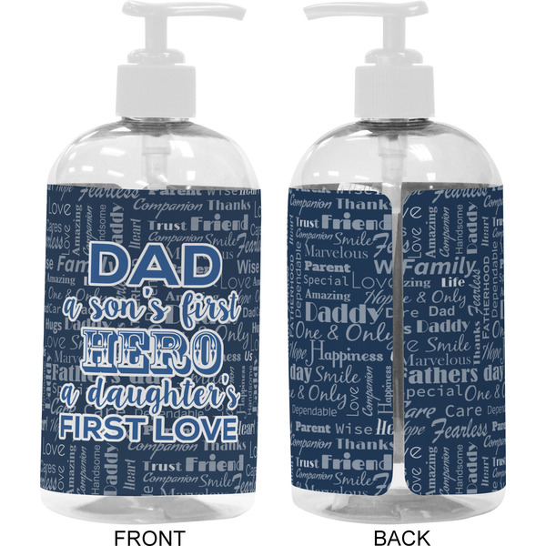 My Father My Hero 16 oz Plastic Liquid Dispenser- Approval- White