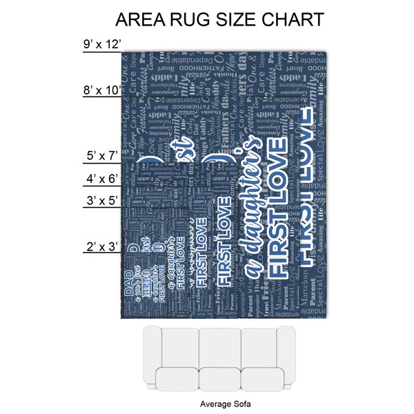 My Father My Hero 2'x3' Indoor Area Rugs - Size Chart