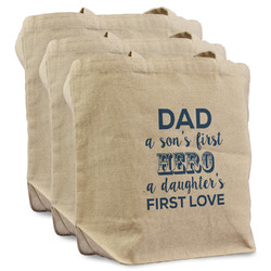My Father My Hero Reusable Cotton Grocery Bags - Set of 3