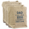 My Father My Hero 3 Reusable Cotton Grocery Bags - Front View