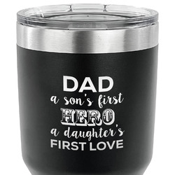 My Father My Hero 30 oz Stainless Steel Tumbler - Black - Double Sided