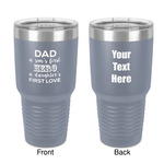 My Father My Hero 30 oz Stainless Steel Tumbler - Grey - Double-Sided