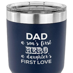 My Father My Hero 30 oz Stainless Steel Tumbler - Navy - Single Sided