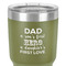 My Father My Hero 30 oz Stainless Steel Ringneck Tumbler - Olive - Close Up