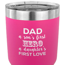 My Father My Hero 30 oz Stainless Steel Tumbler - Pink - Double Sided