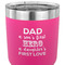 My Father My Hero 30 oz Stainless Steel Ringneck Tumbler - Pink - CLOSE UP