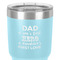 My Father My Hero 30 oz Stainless Steel Ringneck Tumbler - Teal - Close Up