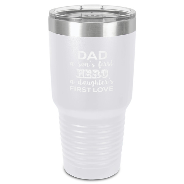 Custom My Father My Hero 30 oz Stainless Steel Tumbler - White - Single-Sided