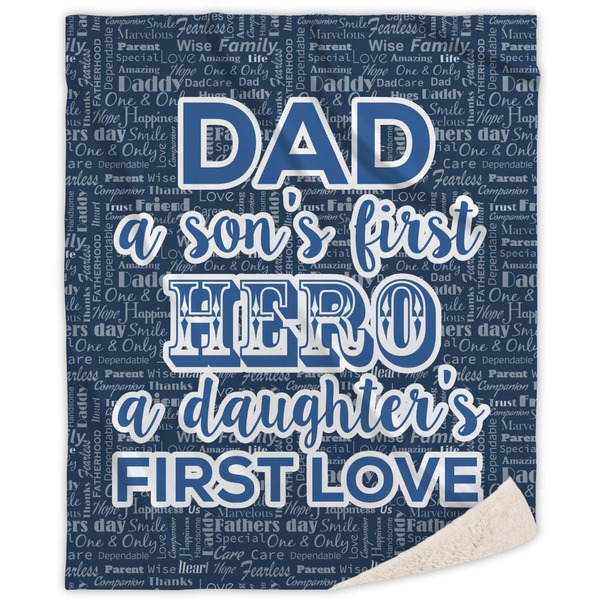 Custom My Father My Hero Sherpa Throw Blanket
