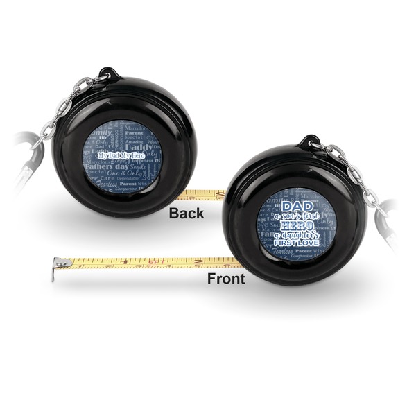 My Father My Hero 6-Ft Pocket Tape Measure with Carabiner Hook - Front and Back