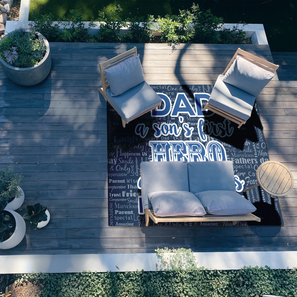 My Father My Hero 8'x10' Patio Rug - In context