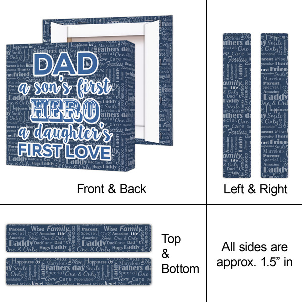 My Father My Hero 8x8 - Canvas Print - Approval