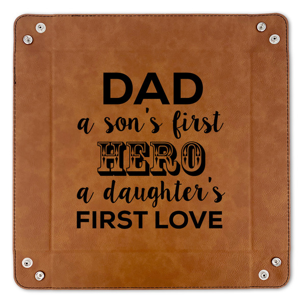 My Father My Hero 9" x 9" Leatherette Snap Up Tray - APPROVAL (FLAT)