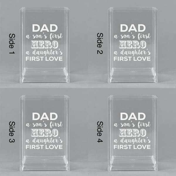 My Father My Hero Acrylic Pen Holder - All Sides
