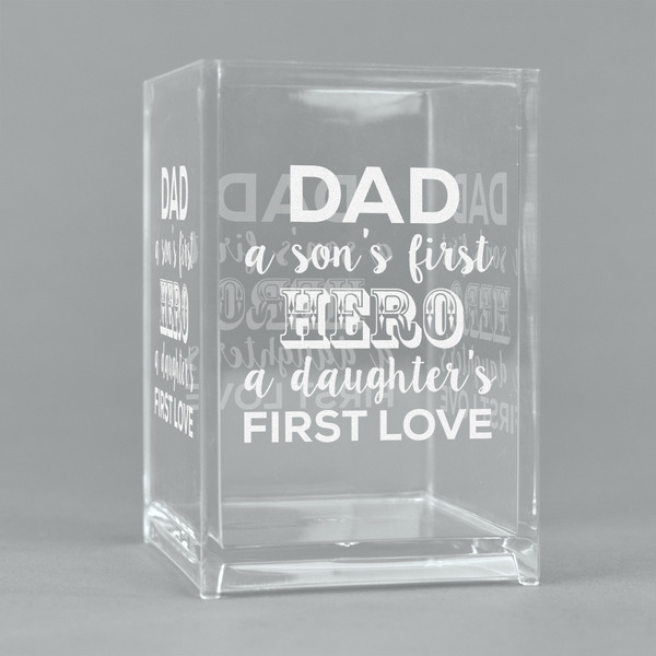 Custom My Father My Hero Acrylic Pen Holder