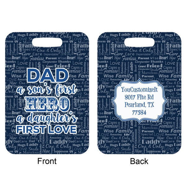 My Father My Hero Aluminum Luggage Tag (Front + Back)
