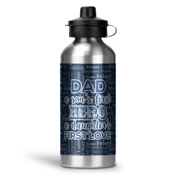 Custom My Father My Hero Water Bottles - 20 oz - Aluminum