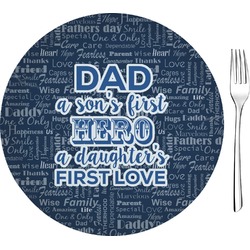 My Father My Hero 8" Glass Appetizer / Dessert Plates - Single or Set