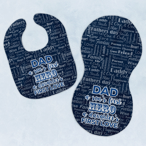 Custom My Father My Hero Baby Bib & Burp Set
