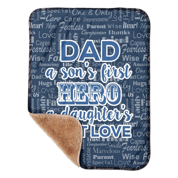 Custom My Father My Hero Sherpa Baby Blanket - 30" x 40"