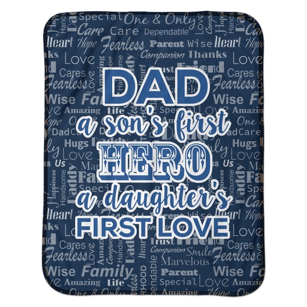 My Father My Hero Baby Sherpa Blanket - Flat
