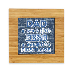 My Father My Hero Bamboo Trivet with Ceramic Tile Insert