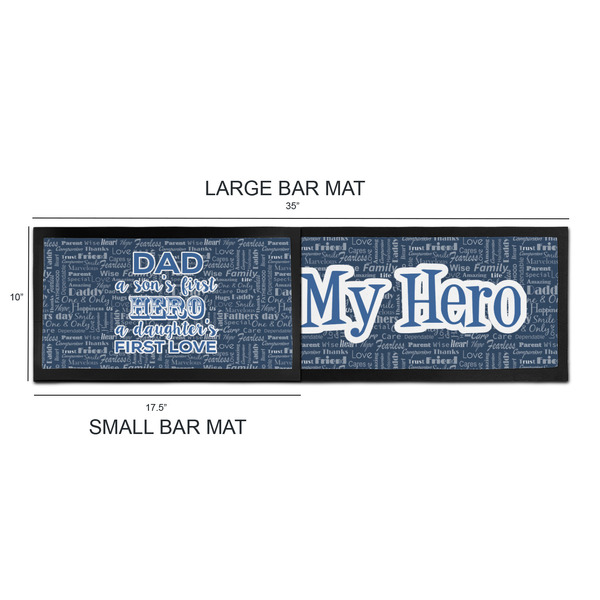 My Father My Hero Bar Mats - Sizing Chart