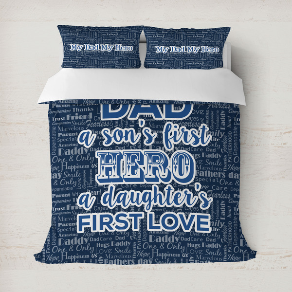 Custom My Father My Hero Duvet Cover Set - Full / Queen (Personalized)