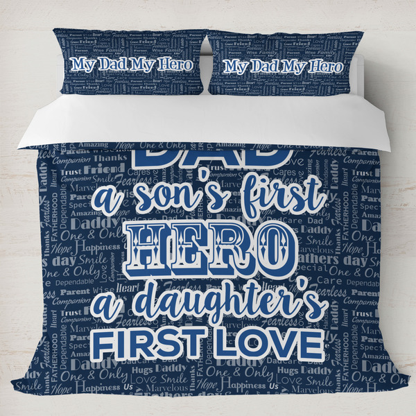 Custom My Father My Hero Duvet Cover Set - King (Personalized)