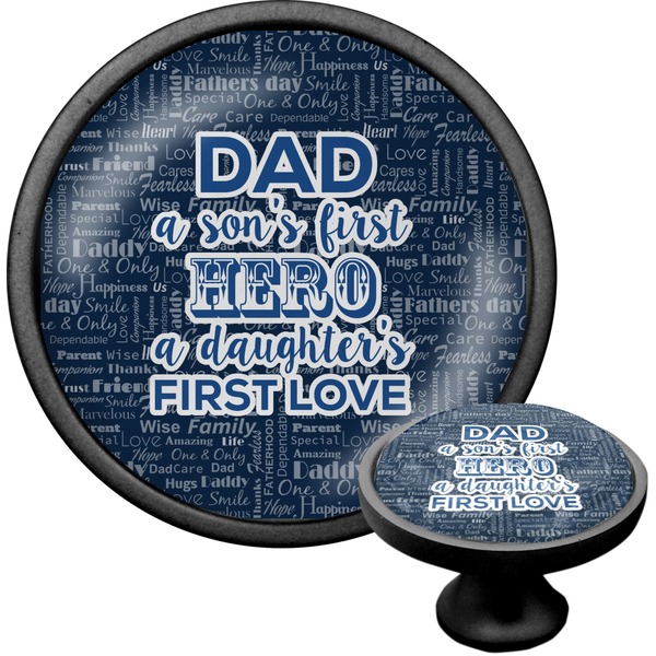 Custom My Father My Hero Cabinet Knob (Black)