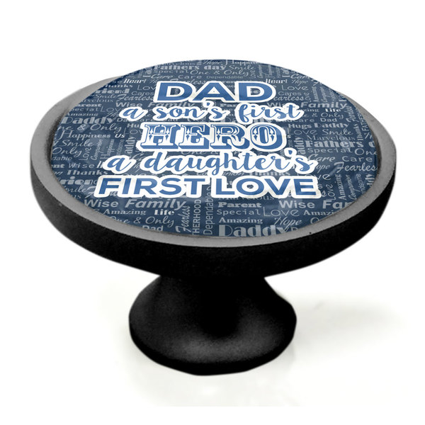 My Father My Hero Black Custom Cabinet Knob (Side)