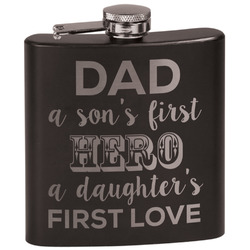 My Father My Hero Black Flask Set