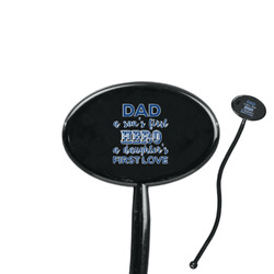 My Father My Hero 7" Oval Plastic Stir Sticks - Black - Single Sided