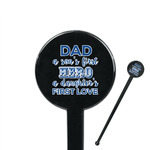 My Father My Hero 7" Round Plastic Stir Sticks - Black - Double Sided