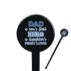 My Father My Hero 7" Round Plastic Stir Sticks - Black - Single Sided