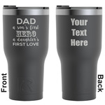 My Father My Hero RTIC Tumbler - Black - Engraved Front & Back (Personalized)