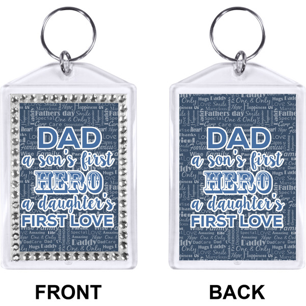 My Father My Hero Bling Keychain (Front + Back)